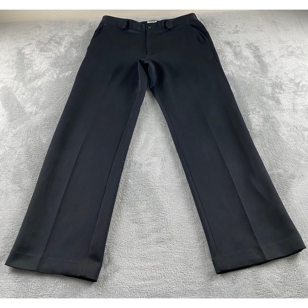 IZOD PerformX Mens Black Flat Front Dress Pants Straight Leg 34x30 Professional